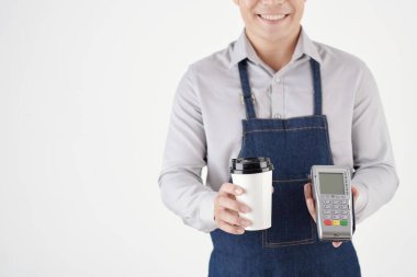 Barista giving Coffee in Disposable Cup