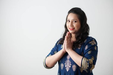 Woman Making Namaste Gesture