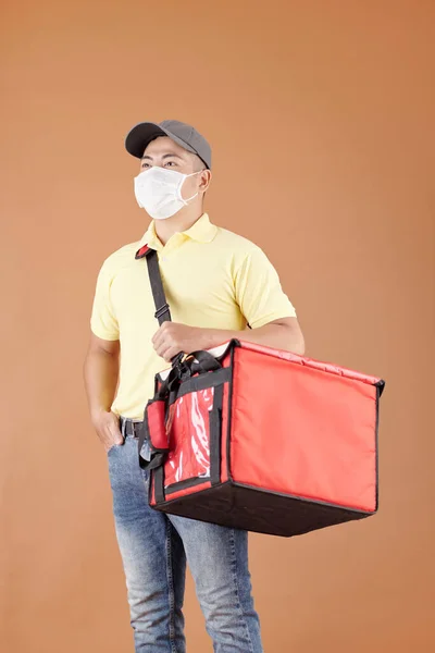 Delivery Man in Protective Mask — Stock Photo, Image