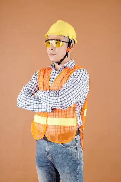 Retrato do trabalhador da construção — Fotografia de Stock