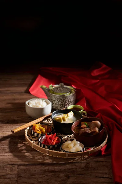 Comida Tradicional Preparada para Jantar Tet — Fotografia de Stock