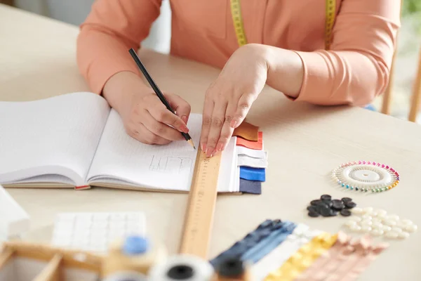 Tailor Drawing Technical Sketch — Stock Photo, Image