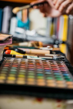 Closeup of a makeup kit