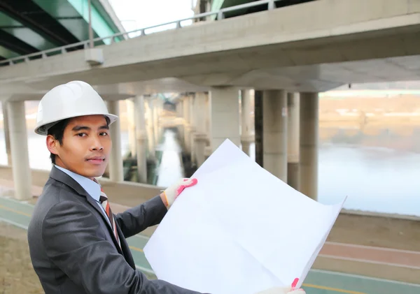 Architect working on planning — Stock Photo, Image