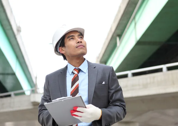 Young architect working on planning — Stock Photo, Image