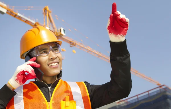 De beheerder van de site in aanbouw — Stockfoto