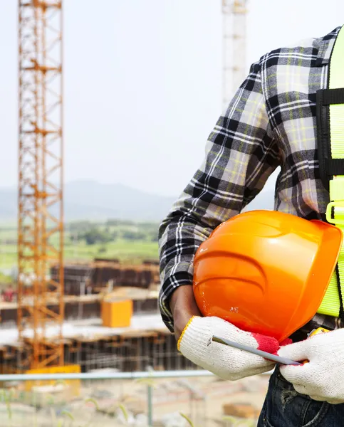 Imagem vertical conceito de segurança de construção — Fotografia de Stock