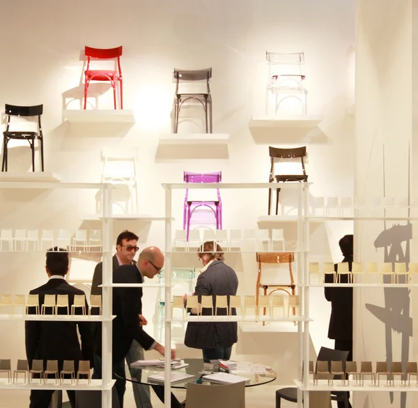 Visit interior design pavilions at Salone del Mobile — Stock Photo, Image
