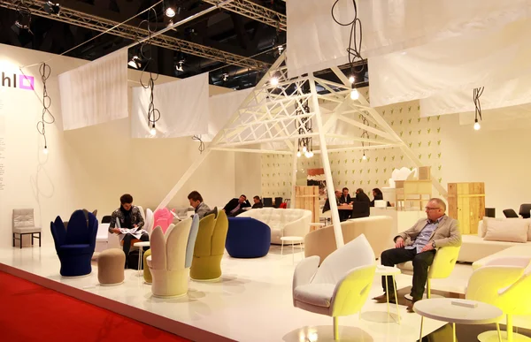 Visit interior design pavilions at Salone del Mobile — Stock Photo, Image