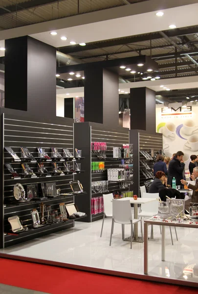 Visiting home accessories and furnishing stands at Macef — Stock Photo, Image