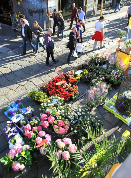 在鲜花市场每年的展览 — 图库照片