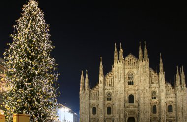 Noel ağacı ışıkları açılışı, milano, İtalya