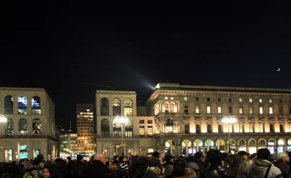 Lights in Duomo square, Milano — Stock Photo, Image