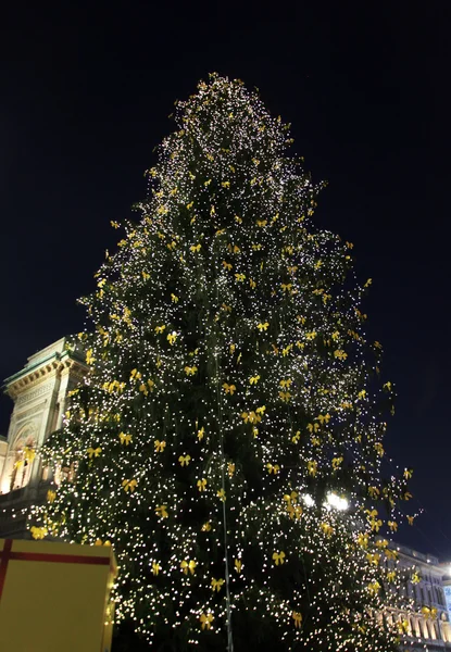 Christmas tree lights inauguration, Milano, Italy — Stock Photo, Image