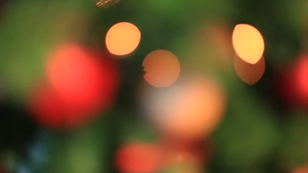 Desenfocado parpadeando luces de Navidad — Vídeo de stock