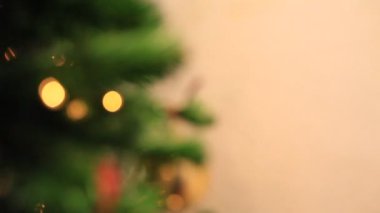 Noel ağacı ışıkları arka plan, focus bulanıklık