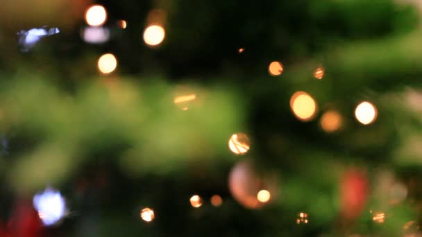 Efectos de luces de colores, fondo del árbol de Navidad — Vídeo de stock