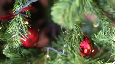 Noel ağacı ışıkları arka plan, alttan yukarı taşıma