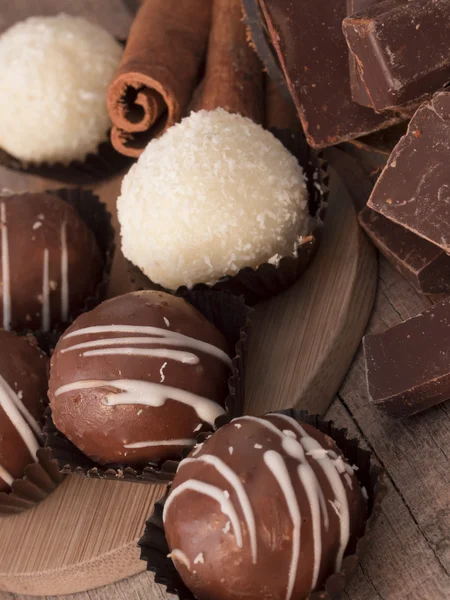 Chocolate and coconut balls — Stock Photo, Image