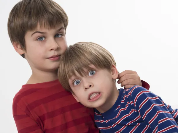 Two brothers hugging — Stock Photo, Image