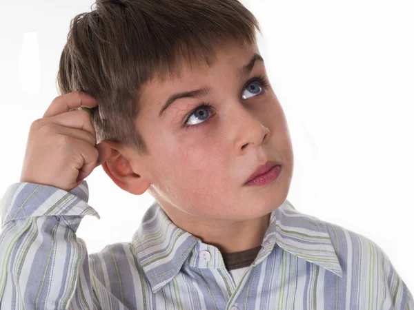 Portrait of thoughtful boy — Stock Photo, Image