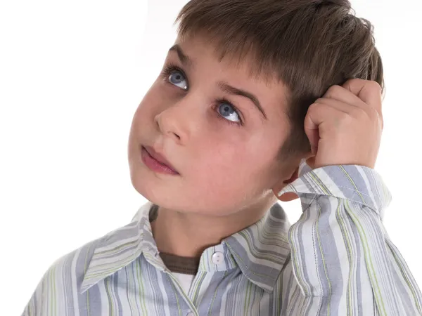 Portret van nadenkende jongen — Stockfoto