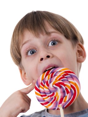 lolipop ile mutlu çocuk