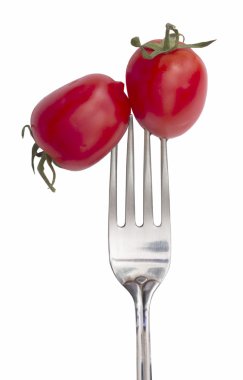 çatal üzerinde domates
