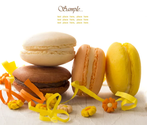 Macaroons com lugar para os macaroons de texto com lugar para o texto — Fotografia de Stock