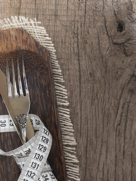 Tenedor y cuchillo, menú de dieta —  Fotos de Stock