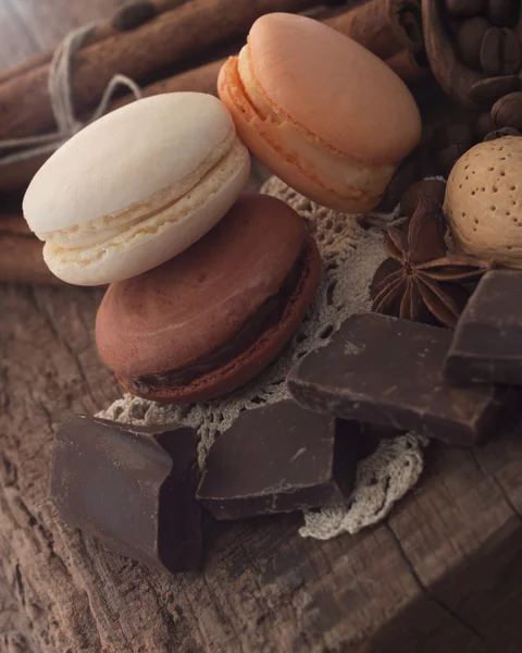 Macaron al cioccolato — Foto Stock