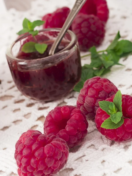 Raspberries jam — Stock Photo, Image