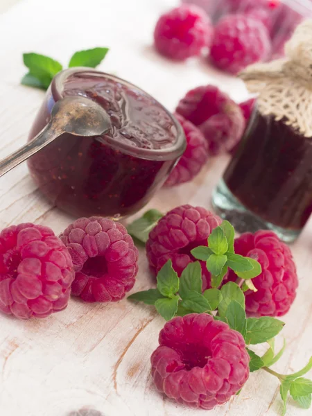 Raspberries jam — Stock Photo, Image