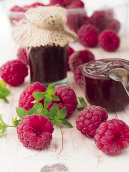 Raspberries jam — Stock Photo, Image