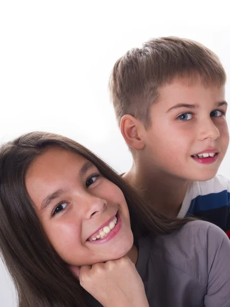 Menina bonita e um menino — Fotografia de Stock