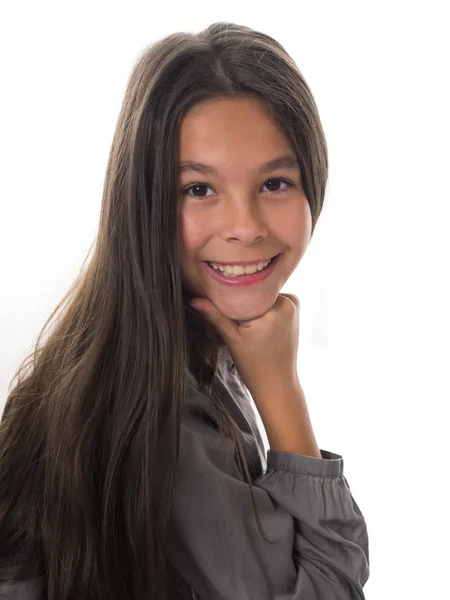 Linda chica con el pelo largo — Foto de Stock