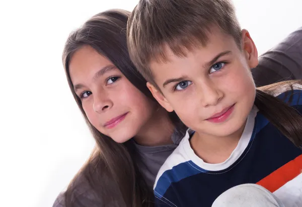 Menina bonita e um menino — Fotografia de Stock