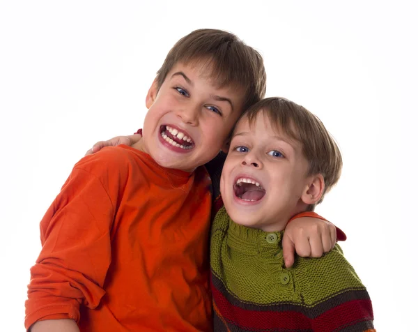 Ευτυχισμένος, χαμογελαστά αδέλφια — Φωτογραφία Αρχείου
