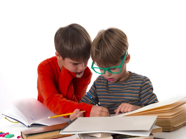 Boys learning together — Stock Photo, Image