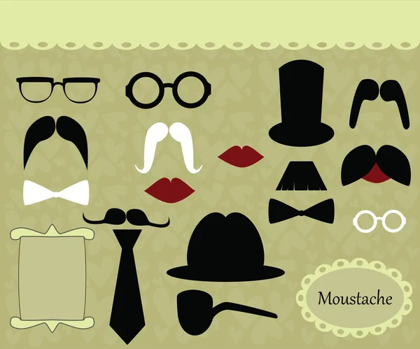 Mustache retro image — Stock Vector