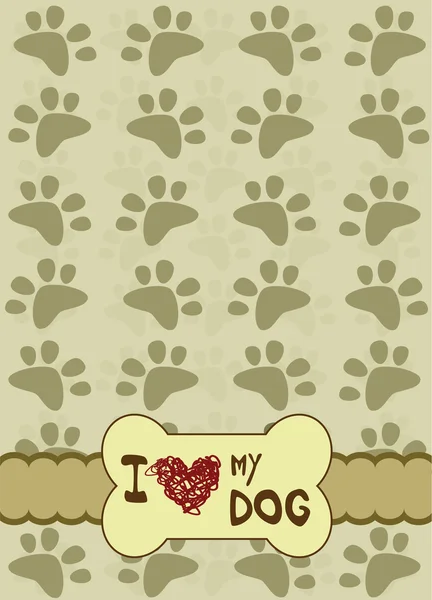 Dog paws with place for the text — Stock Vector