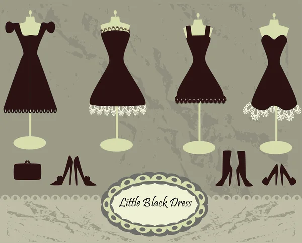 Pequeños vestidos negros — Vector de stock