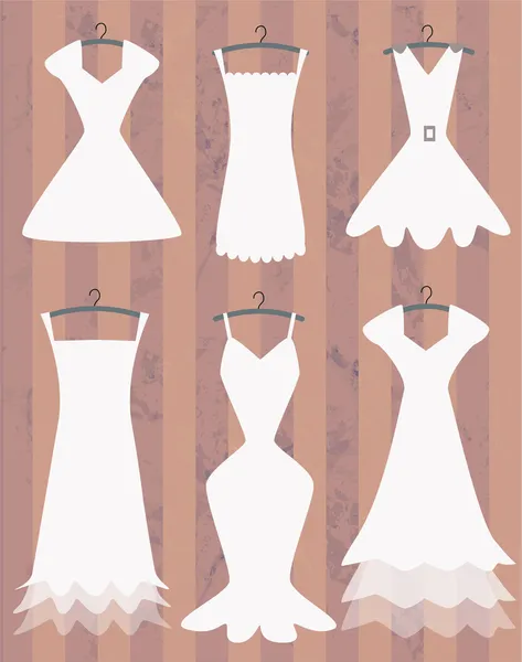 White dresses collection — Stock Vector