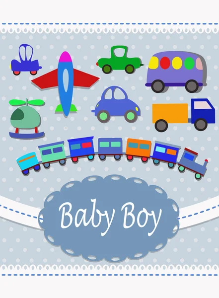 Baby boy announcement card — Stock Vector