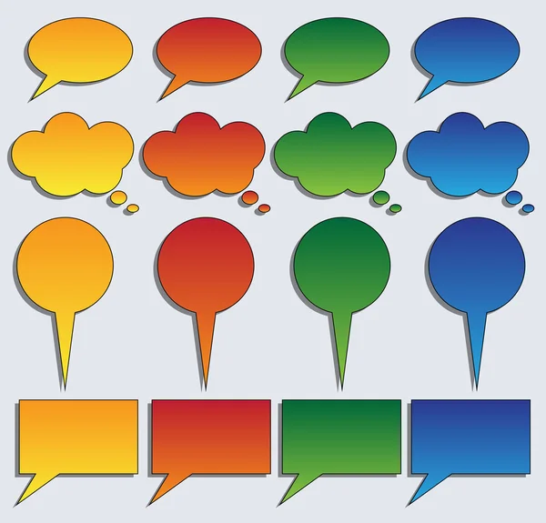 Collection of colorful speech bubbles — Stock Vector