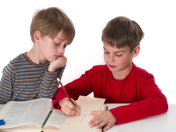 Brothers learning together — Stock Photo, Image