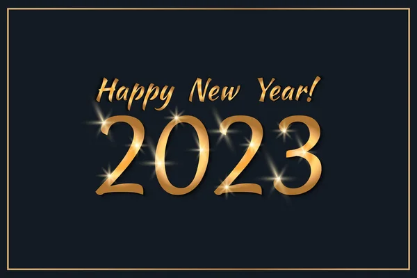 New Year 2023 Greeting Card 2023 Golden New Year Sign — Archivo Imágenes Vectoriales