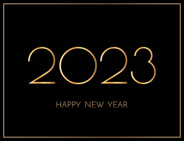 New Year 2023 Greeting Card 2023 Golden New Year Sign — Archivo Imágenes Vectoriales
