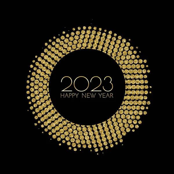 New Year 2023 Greeting Card 2023 Golden New Year Sign — Archivo Imágenes Vectoriales