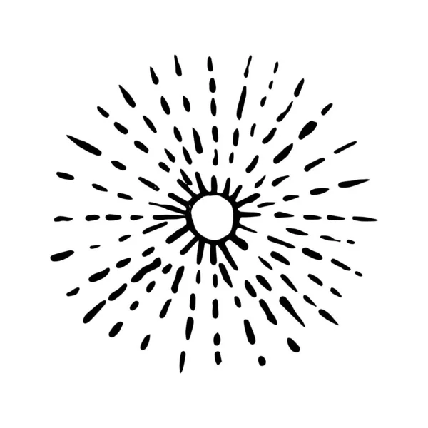 Hand Drawing Rays Sun Vintage Style Design Elements Vector Sunburst — 图库照片